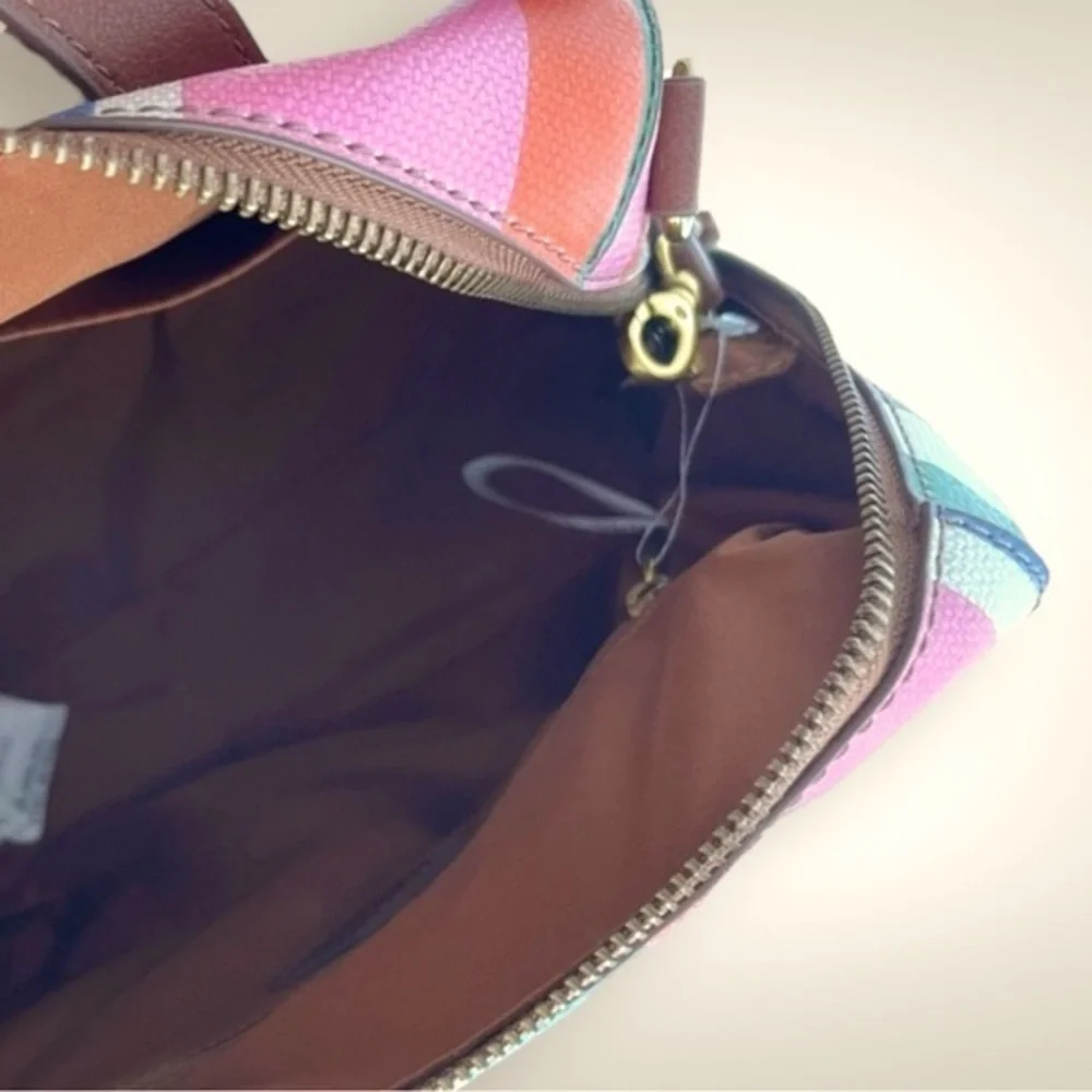Fossil Sydney Satchel with Bright Colorful Stripes